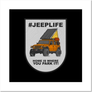 Jeep Life Jeep Wrangler Offroad 4x4 - Orange Posters and Art